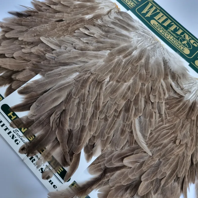 Whiting Hebert Miner Hen Saddle in Brown Gray Dun-1